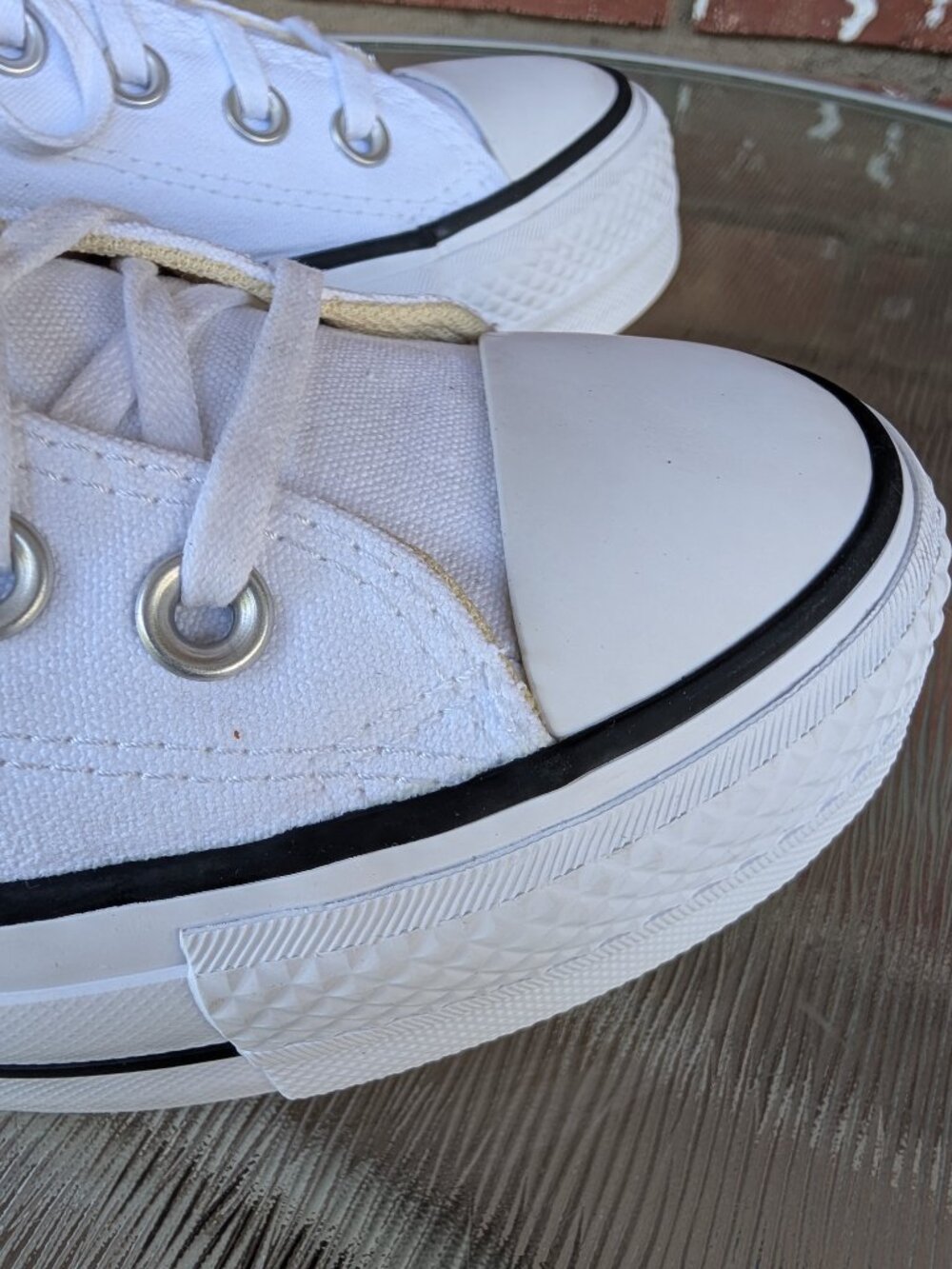 Women's Converse All Star Platform Sneakers White Shoes Size 7.5 - Picture 6 of 10